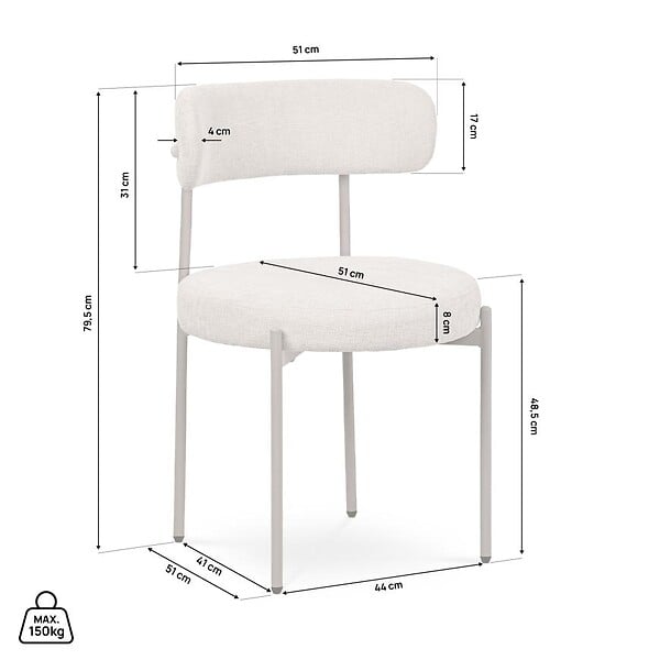 SICAAN - Sicaan Lot de 2 chaises Contemporaines GABY en Tissu Chenille Beige - large