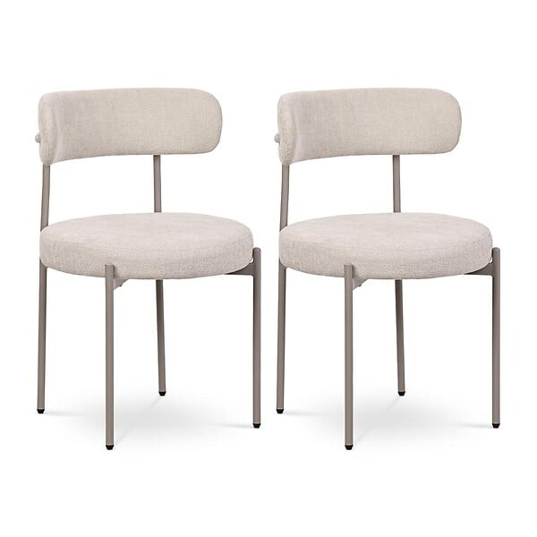 SICAAN - Sicaan Lot de 2 chaises Contemporaines GABY en Tissu Chenille Beige - large