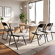 SICAAN - Sicaan Lot de 6 chaises pliantes rembourrées en tissu gris et pieds métal noir - GRETA - vignette