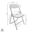 SICAAN - Sicaan Lot de 6 chaises pliantes rembourrées en tissu gris et pieds métal noir - GRETA - vignette