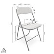 SICAAN - Sicaan Lot de 6 chaises pliantes rembourrées en tissu gris et pieds métal noir - GRETA - vignette