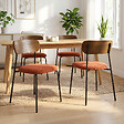 SICAAN - Sicaan Lot de 4 chaises scandinaves velours côtelé terracotta placage frêne pieds métal noir - OLIVIA - vignette