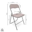 SICAAN - Sicaan Lot de 6 chaises pliantes rembourrées en tissu marron et pieds métal noir - GRETA - vignette