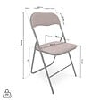 SICAAN - Sicaan Lot de 6 chaises pliantes rembourrées en tissu marron et pieds métal noir - GRETA - vignette