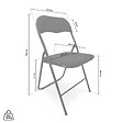 SICAAN - Sicaan Lot de 6 chaises pliantes rembourrées en tissu noir et pieds métal noir - GRETA - vignette
