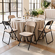 SICAAN - Sicaan Lot de 6 chaises pliantes rembourrées en tissu beige et pieds métal noir - GRETA - vignette