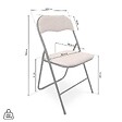 SICAAN - Sicaan Lot de 6 chaises pliantes rembourrées en tissu beige et pieds métal noir - GRETA - vignette