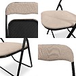 SICAAN - Sicaan Lot de 6 chaises pliantes rembourrées en tissu beige et pieds métal noir - GRETA - vignette