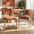 SICAAN - Sicaan Lot de 4 chaises style scandinave tissu chenille terracotta pieds métal effet chêne – MIA - vignette