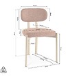SICAAN - Sicaan Lot de 4 chaises style scandinave tissu chenille terracotta pieds métal effet chêne – MIA - vignette