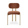 SICAAN - Sicaan Lot de 4 chaises style scandinave tissu chenille terracotta pieds métal effet chêne – MIA - vignette