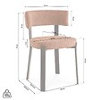 SICAAN - Sicaan Lot de 4 chaises style japandi tissu chenille terracotta pieds métal effet noyer - ZOE - vignette