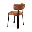 SICAAN - Sicaan Lot de 4 chaises style japandi tissu chenille terracotta pieds métal effet noyer - ZOE - vignette