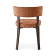 SICAAN - Sicaan Lot de 4 chaises style japandi tissu chenille terracotta pieds métal effet noyer - ZOE - vignette