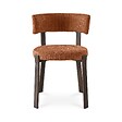 SICAAN - Sicaan Lot de 4 chaises style japandi tissu chenille terracotta pieds métal effet noyer - ZOE - vignette