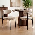 SICAAN - Sicaan Lot de 2 chaises rembourrées velours côtelé beige et pieds métal noir IRIS - vignette