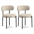 SICAAN - Sicaan Lot de 2 chaises rembourrées velours côtelé beige et pieds métal noir IRIS - vignette
