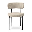 SICAAN - Sicaan Lot de 2 chaises rembourrées velours côtelé beige et pieds métal noir IRIS - vignette