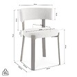 SICAAN - Sicaan Lot de 4 chaises style japandi tissu chenille beige pieds métal effet noyer - ZOE - vignette