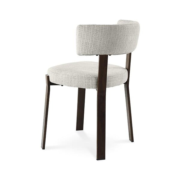 SICAAN - Sicaan Lot de 4 chaises style japandi tissu chenille beige pieds métal effet noyer - ZOE - large