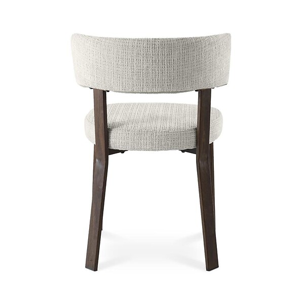 SICAAN - Sicaan Lot de 4 chaises style japandi tissu chenille beige pieds métal effet noyer - ZOE - large