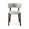 SICAAN - Sicaan Lot de 4 chaises style japandi tissu chenille beige pieds métal effet noyer - ZOE - vignette