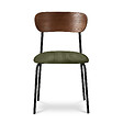 SICAAN - Sicaan Lot de 4 chaises scandinaves velours côtelé kaki et placage frêne pieds métal noir - OLIVIA - vignette