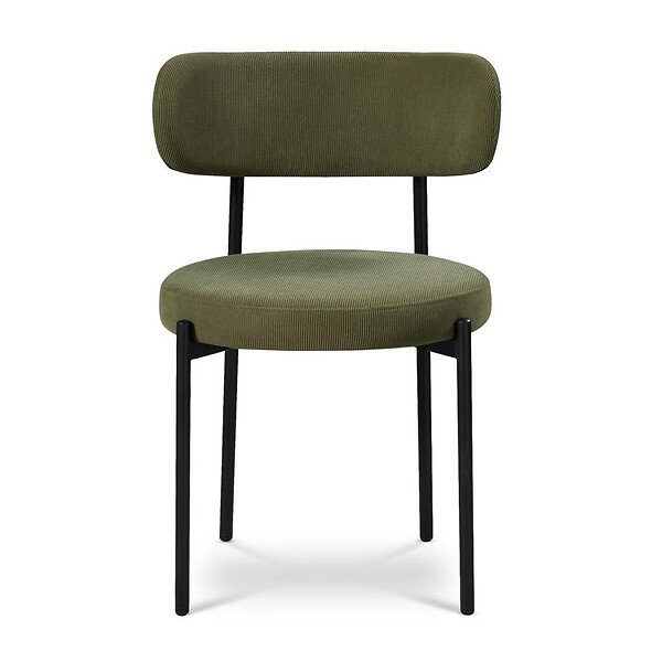 SICAAN - Sicaan Lot de 2 Chaises modernes IRIS velours côtelé kaki - large
