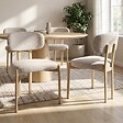 SICAAN - Sicaan Lot de 4 chaises style scandinave tissu chenille beige pieds métal effet chêne – MIA - vignette