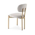 SICAAN - Sicaan Lot de 4 chaises style scandinave tissu chenille beige pieds métal effet chêne – MIA - vignette