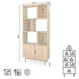 SICAAN - Sicaan Bibliothèque scandinave H.180cm, 2 portes et 6 niches finition chêne - LILA - vignette