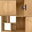 SICAAN - Sicaan Bibliothèque scandinave H.180cm, 2 portes et 6 niches finition chêne - LILA - vignette
