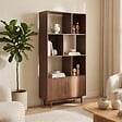 SICAAN - Sicaan Bibliothèque scandinave H.180cm, 2 portes et 6 niches finition noyer - LILA - vignette