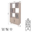SICAAN - Sicaan Bibliothèque scandinave H.180cm, 2 portes et 6 niches finition noyer - LILA - vignette