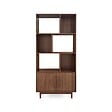 SICAAN - Sicaan Bibliothèque scandinave H.180cm, 2 portes et 6 niches finition noyer - LILA - vignette