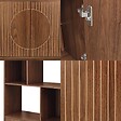 SICAAN - Sicaan Bibliothèque scandinave H.180cm, 2 portes et 6 niches finition noyer - LILA - vignette