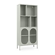SICAAN - Sicaan Bibliothèque industrielle métal 180  cm 2 portes 4 niches vert sauge et verre cannelé MILIE - vignette