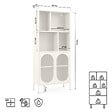 SICAAN - Sicaan Bibliothèque Industriel en métal H180 cm 2 Portes 4 niches Beige et Verre cannelé MILIE - vignette