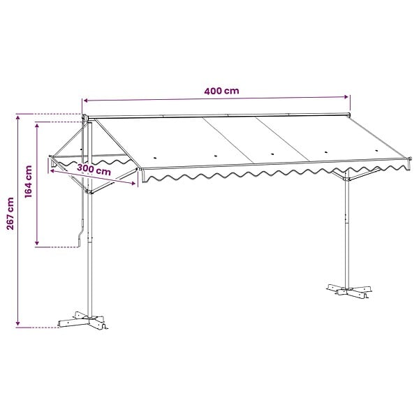 VIDAXL - vidaXL Auvent sur pied 400 x 300 cm Anthracite - large