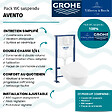 VILLEROY ET BOCH - Pack WC suspendu sans bride  Avento + abattant + bâti-support autoportant + plaque blanche - vignette