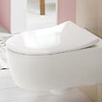 VILLEROY ET BOCH - Pack WC suspendu sans bride  Avento + abattant + plaque chromée + bâti Grohe - vignette