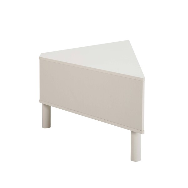 OVIALA - Meuble TV effet bois 120x55 cm style scandinave crème - Brady - large