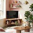 OVIALA - Meuble TV effet bois 120x55 cm style scandinave bois clair  - Brady - vignette
