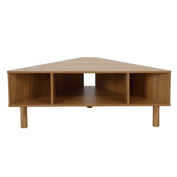 OVIALA - Meuble TV effet bois 120x55 cm style scandinave bois clair  - Brady - large