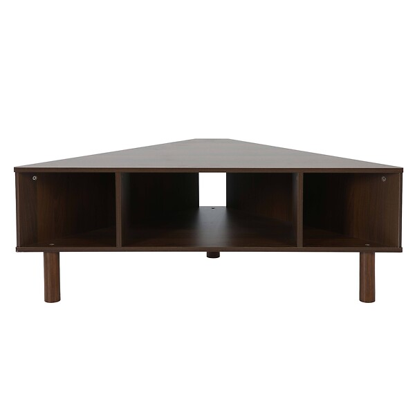 OVIALA - Meuble TV effet bois 120x55 cm style scandinave bois foncé  - Brady - large