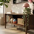 OVIALA - Meuble TV bohème 160 cm effet bois foncé - Marcus - vignette