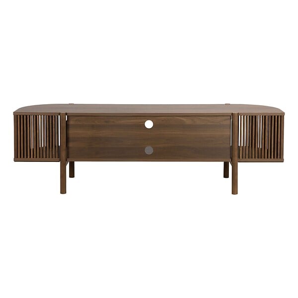 OVIALA - Meuble TV bohème 160 cm effet bois foncé - Marcus - large