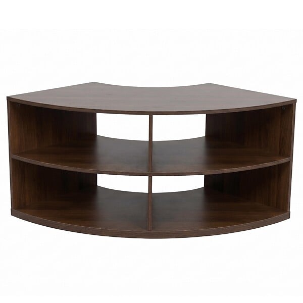 OVIALA - Meuble TV effet bois 120X59 cm style scandinave bois foncé - Luke - large