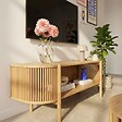 OVIALA - Meuble TV bohème 160 cm effet bois clair - Marcus - vignette