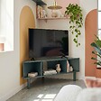 OVIALA - Meuble TV effet bois 120x55 cm style scandinave vert foncé - Brady - vignette